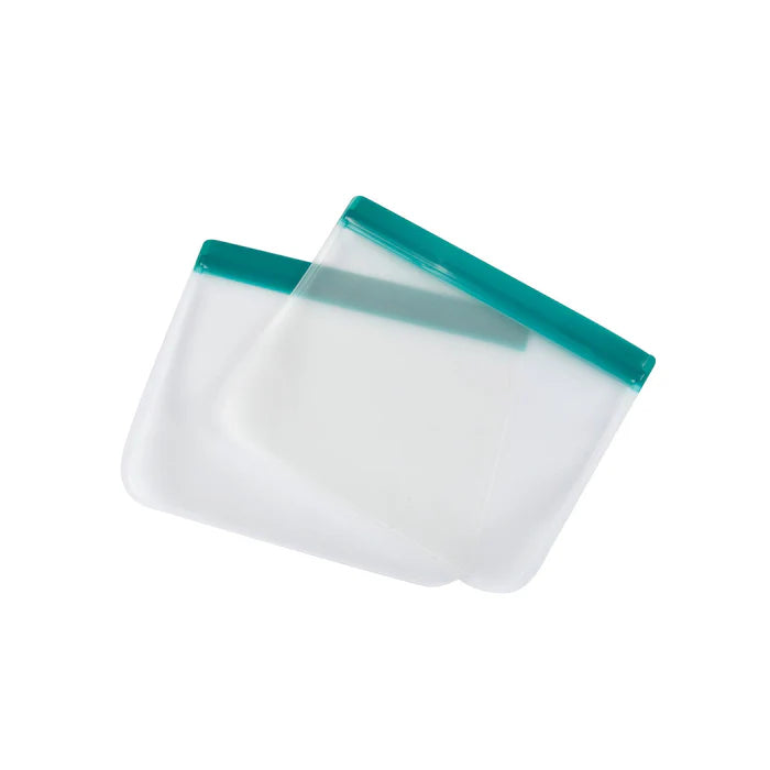 SET OF 7 REUSABLE PEVA FOOD BAGS TRANSPARENT 3 SIZES