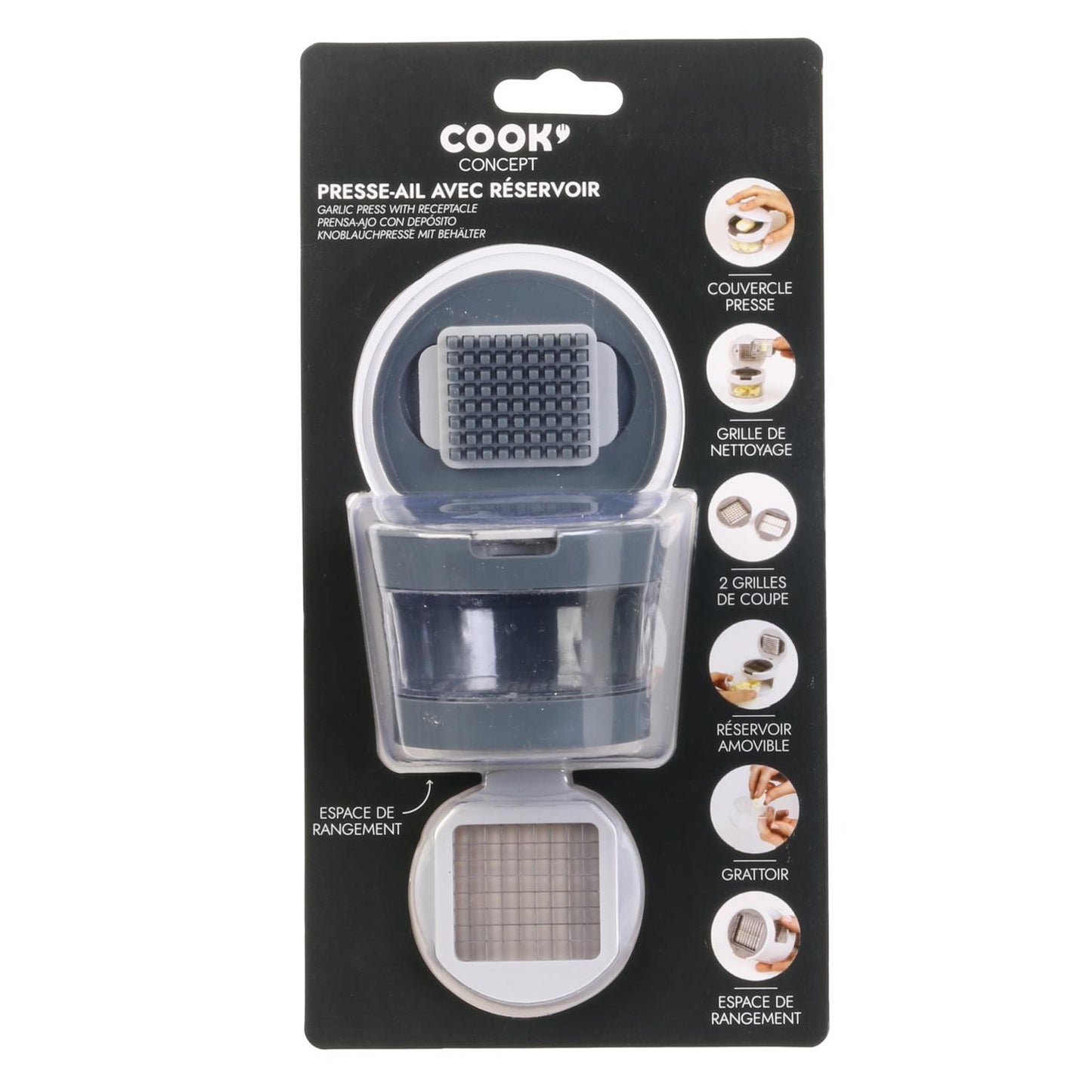 GARLIC PRESS WITH RECEPTACLE