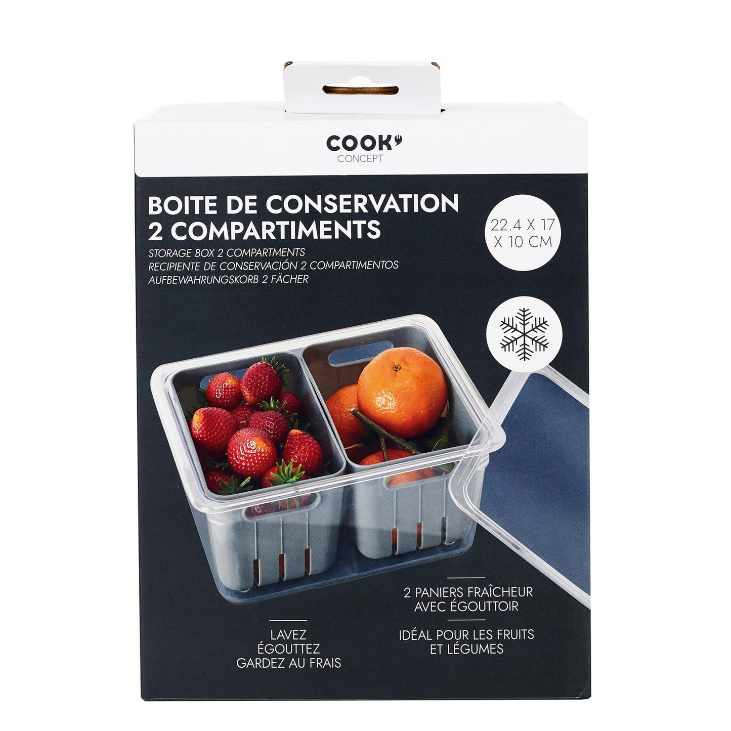 FRUIT AND VEGETABLE STORAGE WITH 2 COMPARTMENTS From COOK