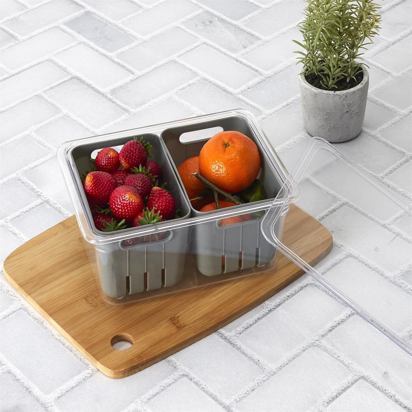 FRUIT AND VEGETABLE STORAGE WITH 2 COMPARTMENTS From COOK
