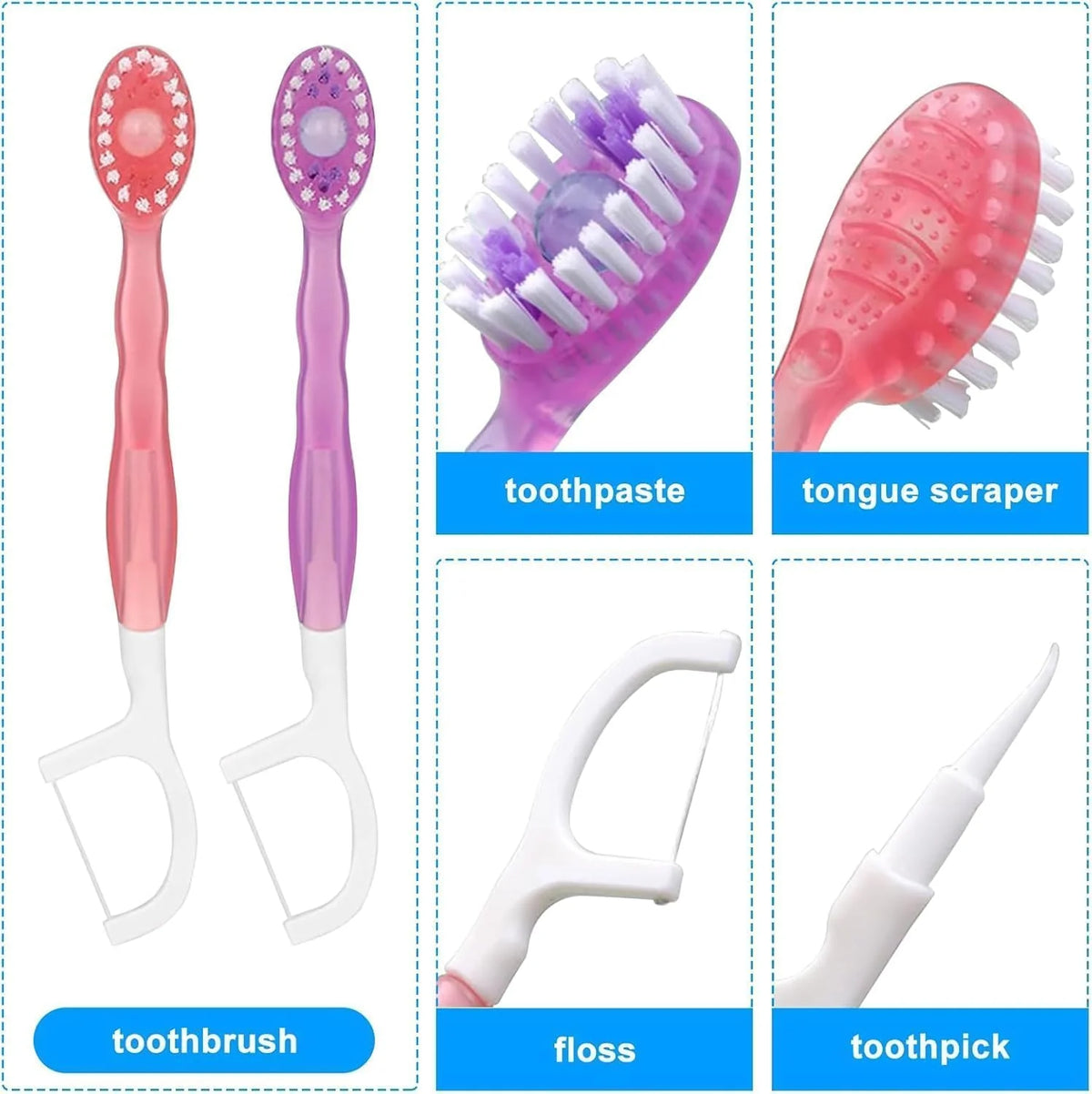 5 in 1 Disposable Mini Travel Toothbrushes (12 per bag)